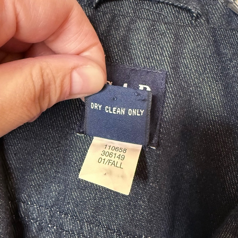 GAP Y2K Vintage Denim Dark Wash Women’s Blue Belted Women’s Trench Coat Sz XS - Picture 8 of 12